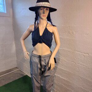 NWT Designer Culinary Apparel Chef Code Black White Checkered Drawstring Pants M